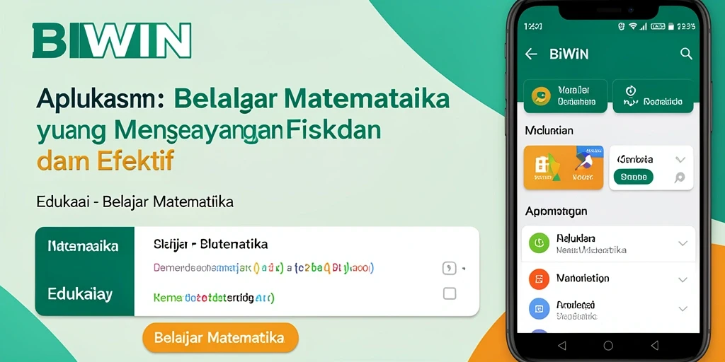 Antarmuka aplikasi BIWIN yang menarik untuk belajar matematika.