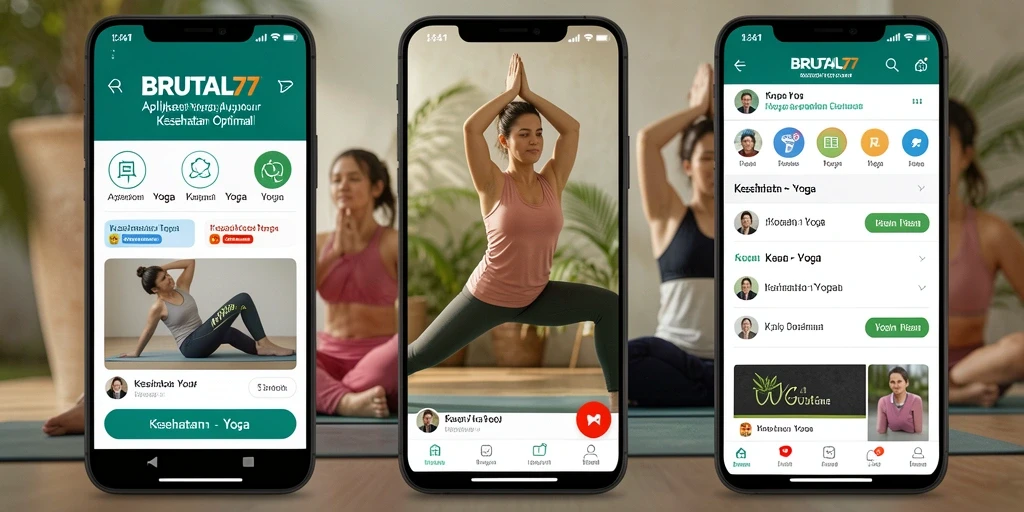Antarmuka aplikasi <strong>BRUTAL77</strong> yang mudah digunakan untuk praktik Yoga.