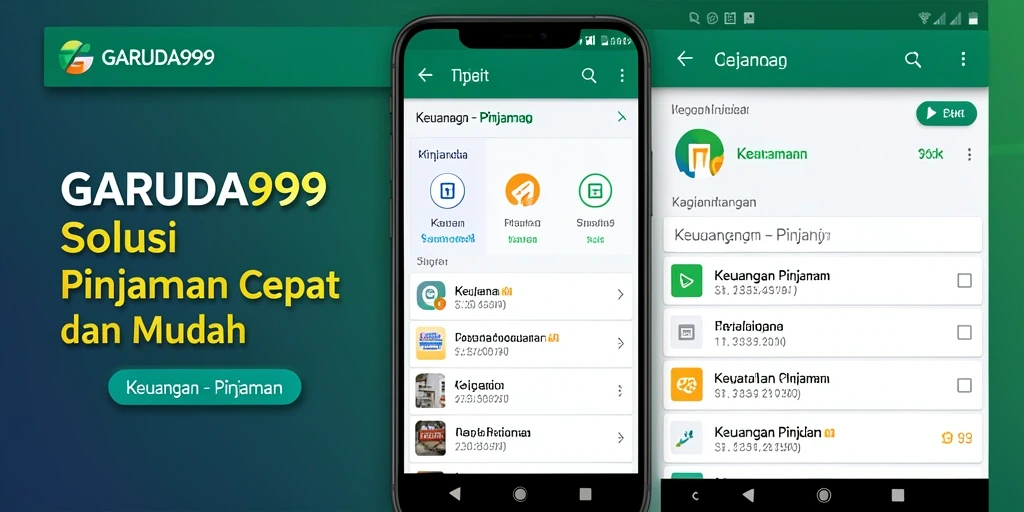 Tampilan antarmuka aplikasi GARUDA999 yang sederhana dan intuitif.