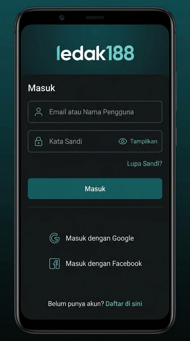 Tampilan halaman login ledak188